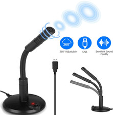 Computer Mini Condenser Microphone USB Stand Recording Mic For PC Desktop Laptop