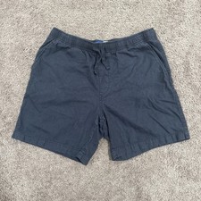Old Navy 7" Jogger Linen Blend Shorts Mens M Black Drawstring Pockets Casual