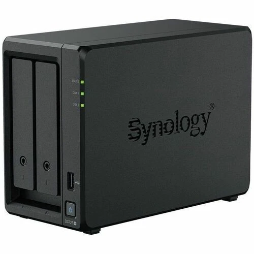 Synology DS224+ Station de disque, NAS à 2 baies (Intel Celeron J4125 4-Core 2,0 GHz, 2 Go DDR4 RAM 2 x RJ-45 1 GbE), avec 2 disques durs 8 To