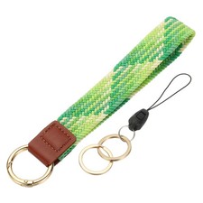 Keychain Wristlet, Cute Keychain Woven Wrist Lanyard, Lime Green