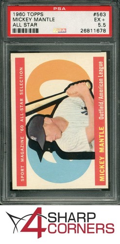 1960 TOPPS ALL-STAR #563 MICKEY MANTLE YANKEES HOF PSA 5.5