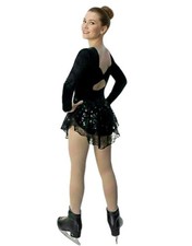Gilda Marx VTG Open Back Bow Black Lace Velvet Leotard Dress Women's XS Y/J
