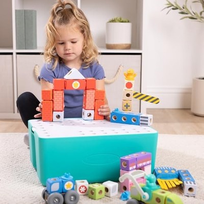 MELISSA & DOUG BLOCKABLES DELUXE CITY SNAP MIX MATCH BUILDING BLOCKS - MULTI