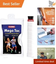 Mega Tac Extra Tacky Overgrip 10 Pack for Tennis and Sports Durable Non-Slip