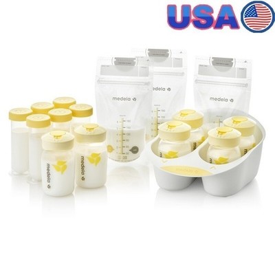 Breast Milk Storage Solution Set 50 Pieces BPA Free Feeding Bottles Organizer US