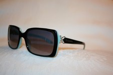 New Tiffany  Co Sunglasses TF4047B Black on Tiff. Blue/Grey Grad 8055/3C 55/19
