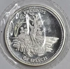1985 1oz .999 Silver Johnson Matthey Freedom of Speach in Original Mint Pkg
