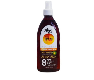 1 Pcs Orgakera Sun Tanning Oil Spray With Carrot,Water Resistant &SPF 8 _ 350 Ml