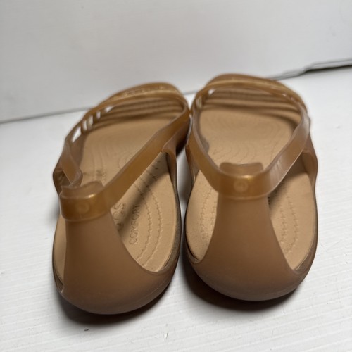 CROCS ISABELLA HUARACHE Jelly Strappy Flats Bronze Women’s Size 10W - Picture 4 of 15