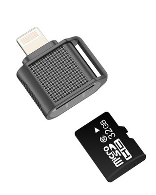 8-Pin to Micro SD Card Reader for iPhone 14 13 12 11 Pro Max - Supports