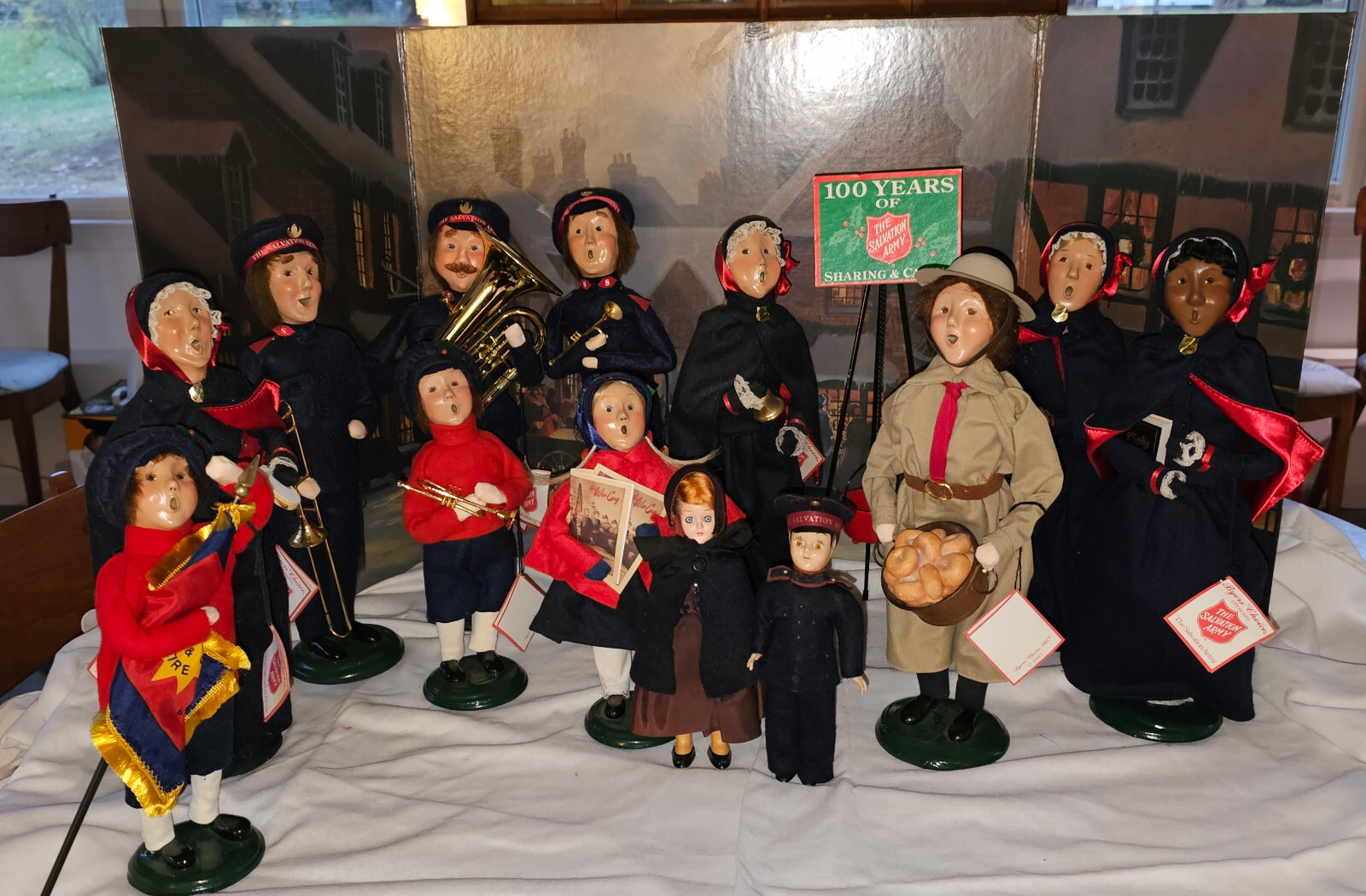 Vintage Byers Choice Salvation Army Donation Kettle with stand eBay