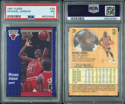 1991 Fleer #29 Michael Jordan Bulls Hof PSA 7