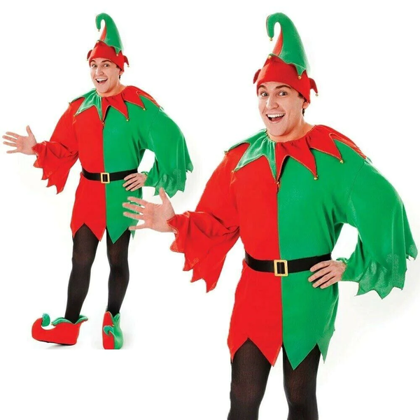 Rubies Herren Elf KostüM Weihnachts Helfer GrüN Polyester Fancy Dress-image