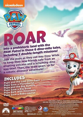 PAW Patrol: Dino Rescue DVD - Includes Bonuses - Brand New Sealed
