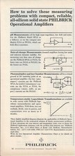 1965 Philbrick Operational Amplifiers Print Ad ~ All-Silicone Solid-State Amps