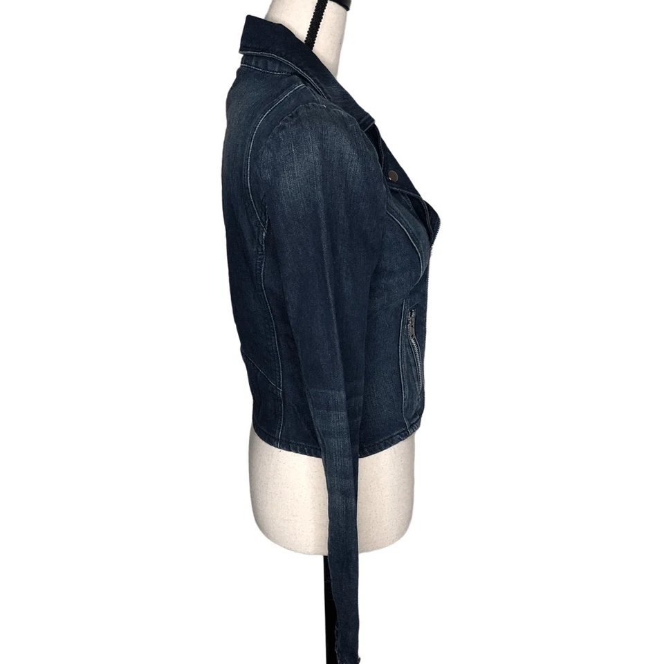 NUEVA Chaqueta de Jean Mango Jeans Estilo Motociclista Nueva con Etiquetas Foto 3 de 4