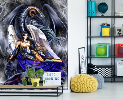 3D Drache Frau ZHUC417 Tapete Wandbild Fototapete Ruth Thompson Ann