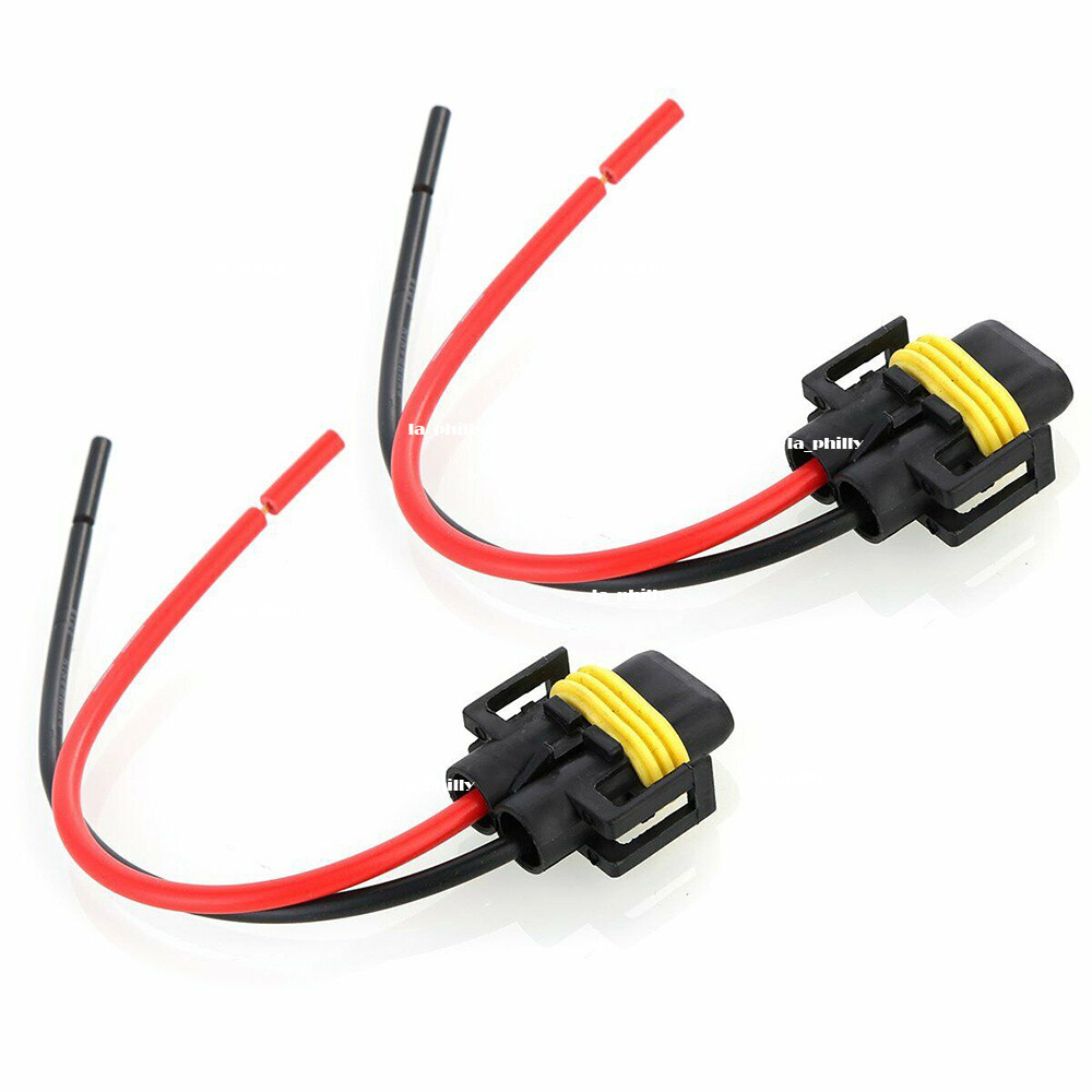 2Pcs H11 Headlight Fog Light Bulb Holder Connector Wiring Harness