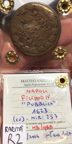Napoli. Filippo IV 1621-1665. Pubblica 1623 sigle MC R2 sigillato e.573 - Imagen 2 de 2