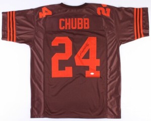 signed nick chubb jersey