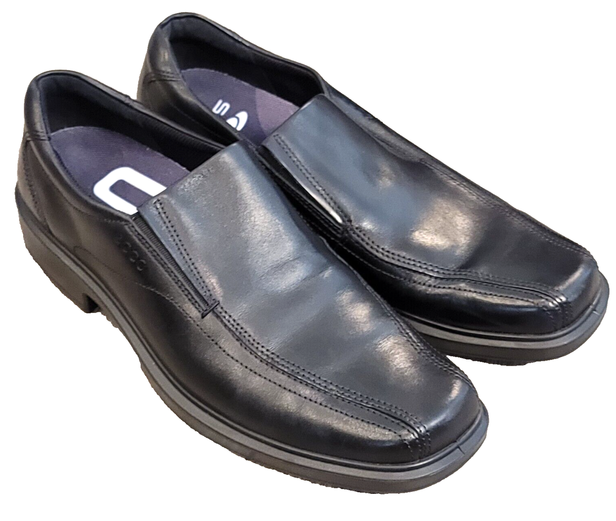 ECCO Helsinki Slip-On Loafer Black Dress Shock Point Shoes 