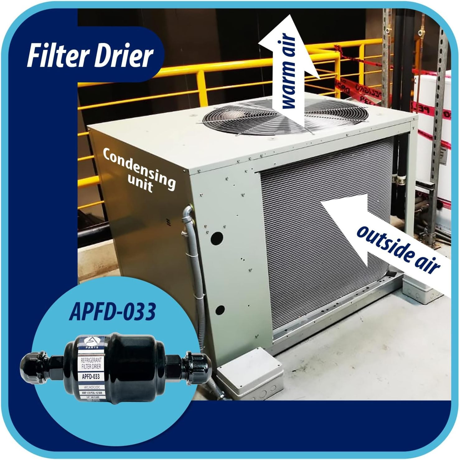 Appli Parts APFD-033 3/8 in Liquid Line Refrigerant AC Filter Drier Hvac Refrige