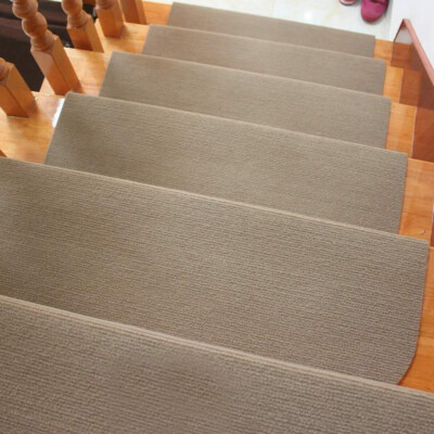 13PCS Stair Treads Home Indoor Non Slip Mats Pads Carpet Protection Cover Beige