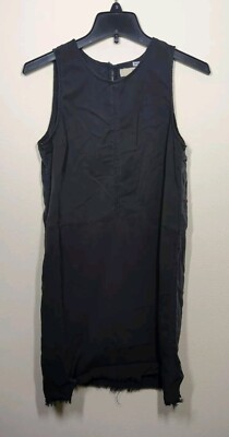 Thread+Supply Women's Sleeveless Dress 100% Lyocell Black Size S Raw Hem