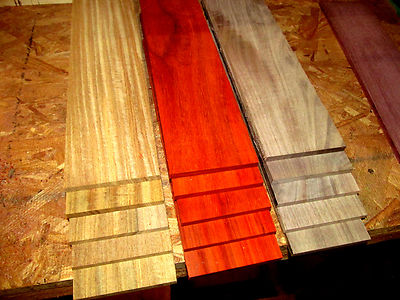 15 PIECE MULTIPAK THIN EXOTIC AFRORMOSIA, PADAUK, WALNUT 12'' X 3'' X 1/8''
