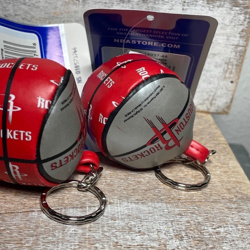LOT OF 4 NBA Properties Inc. Houston Rockets Basketball Keychain Ring 2" New - Picture 3 of 10