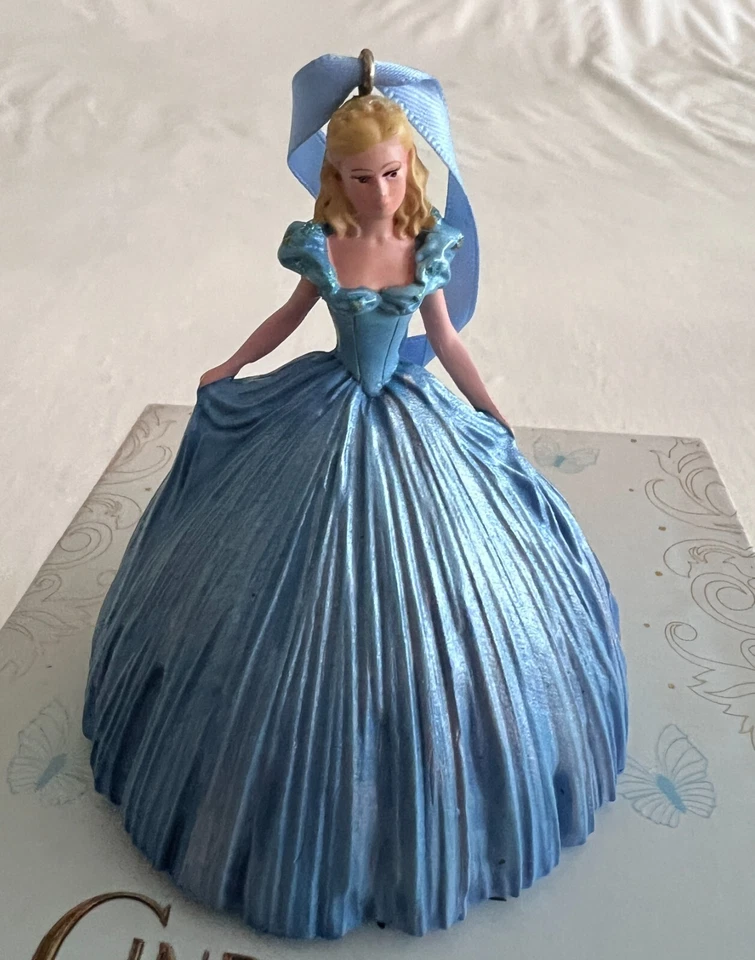 Disney Store Cinderella Holiday Ornament Blue Dress 2003 New Old Stock - Image 3 of 4