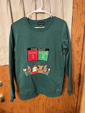 Blizzard Bay Video Games Santa Reindeer Youth XL Ugly Xmas Christmas Sweater