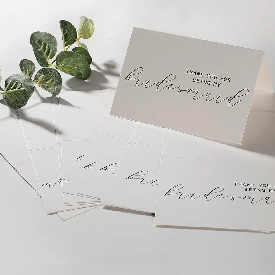 PACK de 14 tarjetas de agradecimiento por ser mi dama de honor |Ceremonia de boda interior en blanco Th Foto 4 de 4