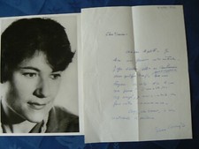 LETTRE AUTOGRAPHE PHOTO JEANNE CRESSANGES 1962