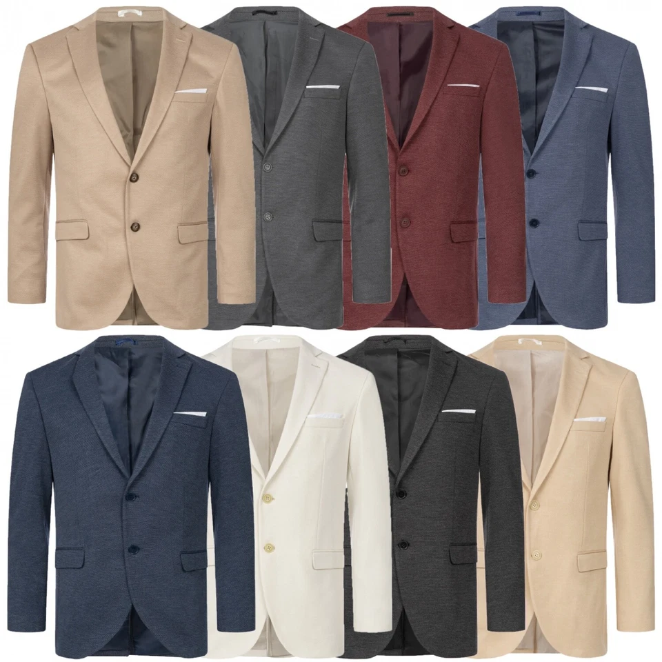 Indumentum Herren Sakko Anzugssakko Herrenjacke Männer Sakko Slim Fit IJS-102