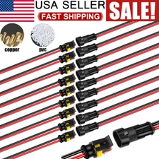 20X Car Electrical Wire Cable Connector 2Pin Way Plug Kit Male Female Waterproof
