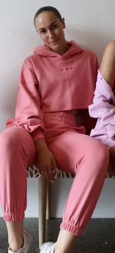 CLEO HARPER size L 14 pink logo cropped OPERA hoodie sweat Shirt - Picture 5 of 23