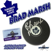 BRAD MARSH Signed TORONTO MAPLE LEAFS Puck w/COA