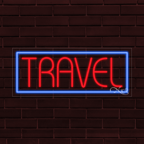 BRAND NEW "TRAVEL" w/BORDER 32x13X1 INCH LED FLEX WINDOW/WALL INDOOR SIGN 30303 - Picture 1 of 1