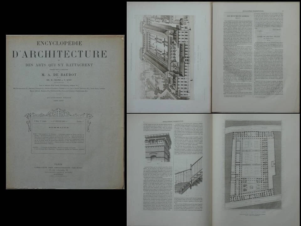 ENCYCLOPEDIE D'ARCHITECTURE n°1 1888 LYCEE MOLIERE, PARIS, 71 RUE DU RANELAGH - Photo 2/2