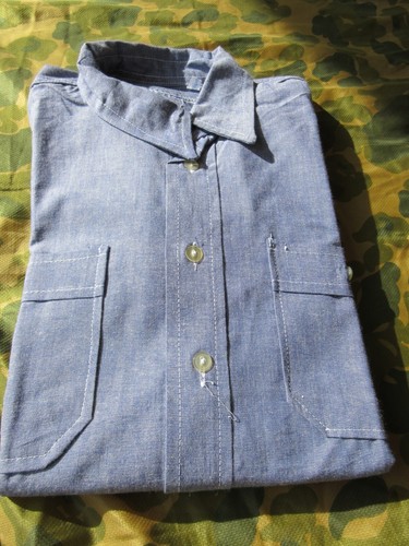 Navy Board Shirt Feldhemd Sailor Chambray Hemd Army True Vintage Feldhemd 5K - Bild 2 von 2