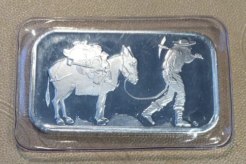 1 oz Silver Bullion - SILVERTOWNE Miner & Burro- WE COMBINE SHIP #Q489