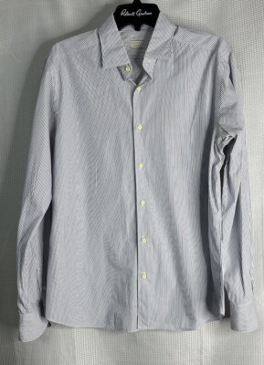 Xacus Evolution Fit Cotonificio Albini Men Long Sleeve Button Dress Shirt 15 3/4