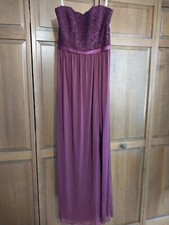 David's Bridal Bridesmaids Dress Long Formal Prom Wine Strapless Lace Sz 10 NWT 