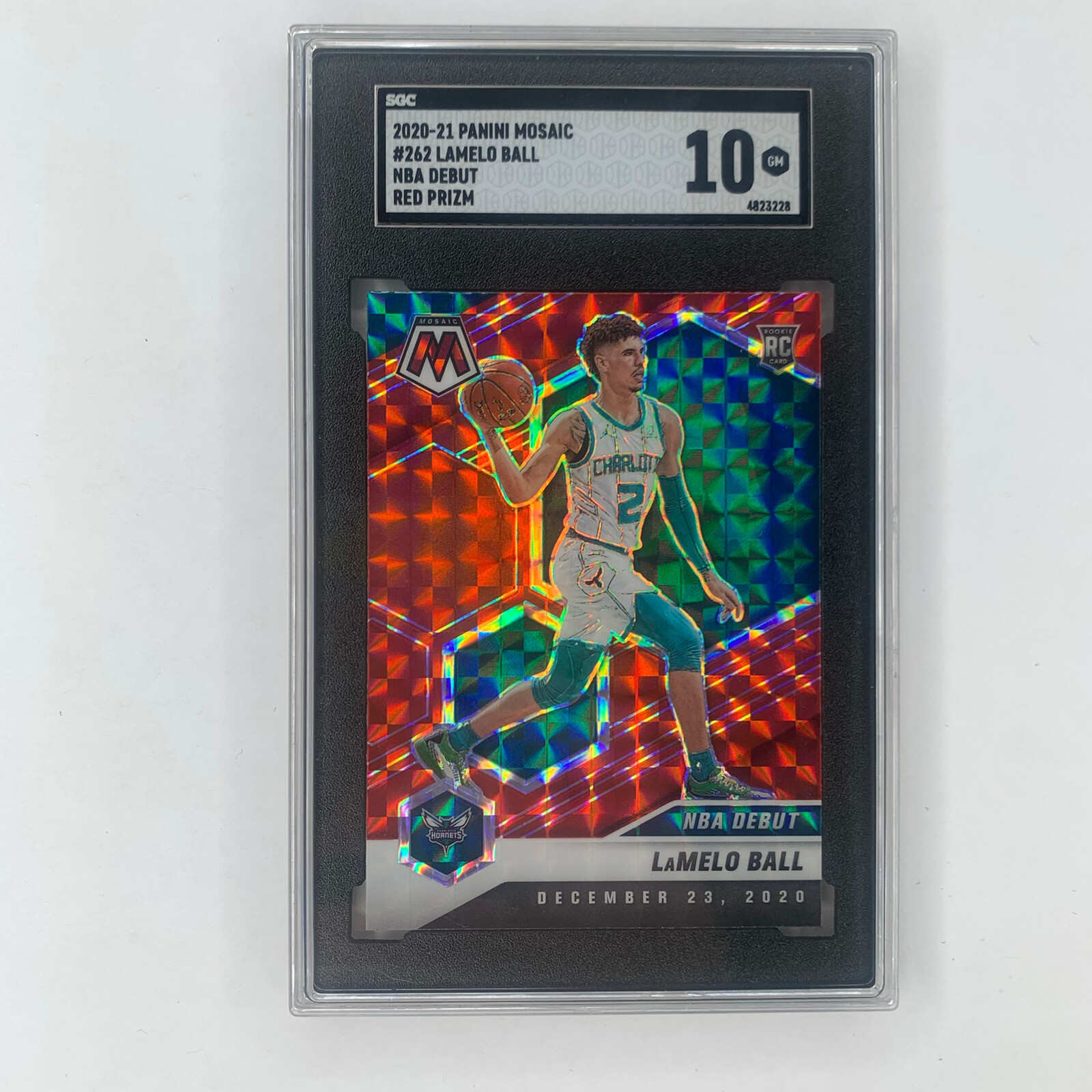 2020-21 Panini Mosaic LaMelo Ball NBA Debut Red Reactive SGC 10 Gem Mint
