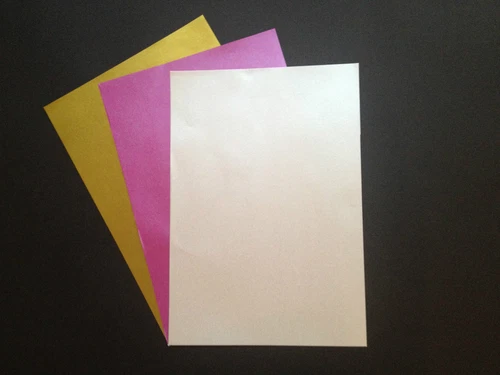 50 x A4 Pearlescent Shimmer Paper 120gsm ~ Silver, Purple, Gold ~ One sided
