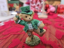 Cherished Teddies Pat St. Patrick's Day Bear Figurine P. Hillman Green 2004