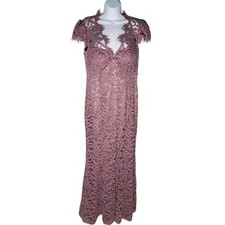 Eliza J Womens Lilac Purple Lace Elegant Formal Gown Size 12 Prom Feminine Boho