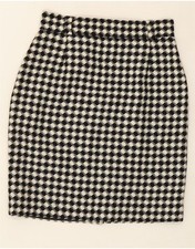 AVANT Womens Pencil Skirt UK 12 Medium W28 Black Geometric New Wool AI09