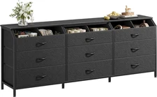63 Inch Long Dresser for Bedroom, Large Open Storage Drawers, Dresser for Closet